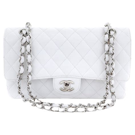 chanel classic white caviar|Flap Bags .